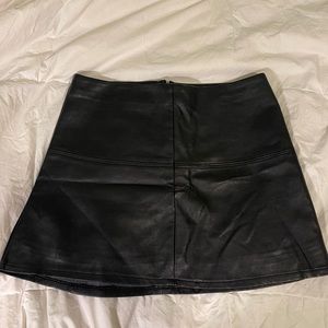 Faux Leather Black Mini Skirt